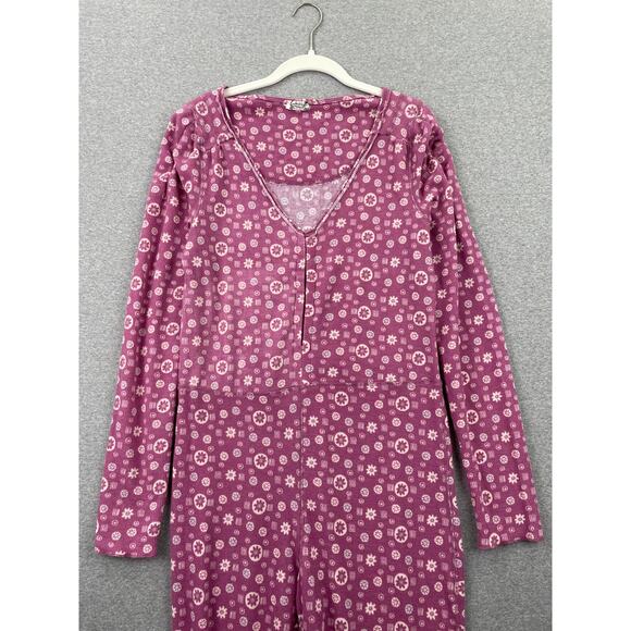 Free People Home Alone Long Johns Womens L Pink Sweet Combo Pajamas Cottagecore - Picture 9 of 16